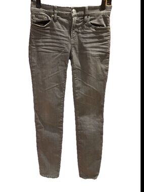 J.Crew Toothpick Jeans Gray Tapered Stretch Distressed Women’s Size 26